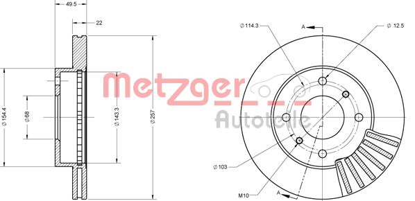 METZGER 6110312 Bremsscheibe