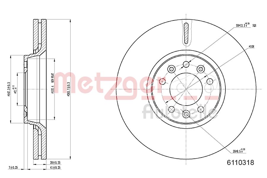 METZGER 6110318 GREENPARTS Bremsscheibe