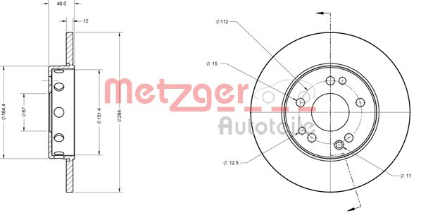 METZGER 6110325 Bremsscheibe
