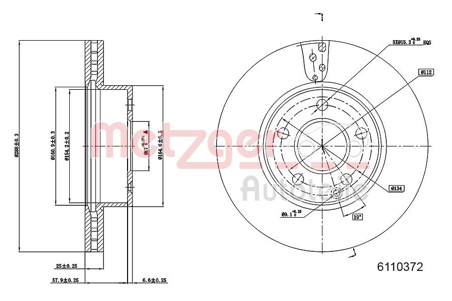 METZGER 6110327 Bremsscheibe