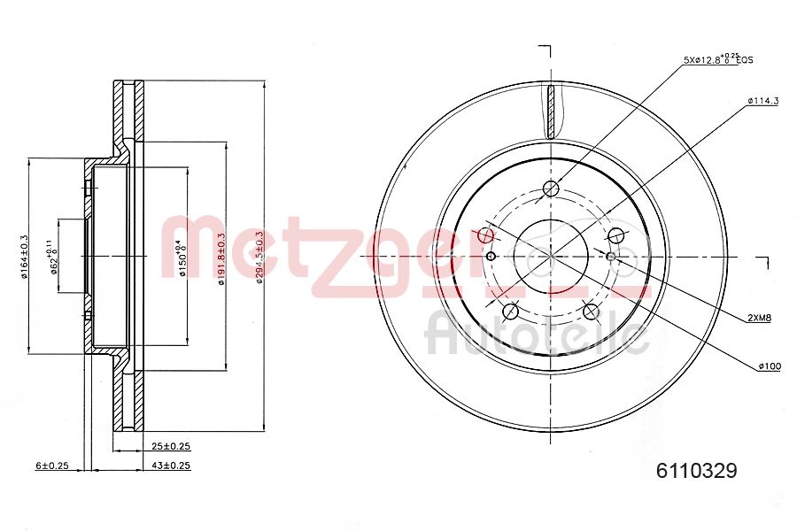 METZGER 6110329 Bremsscheibe