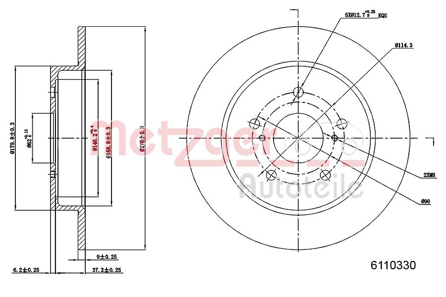 METZGER 6110330 Bremsscheibe