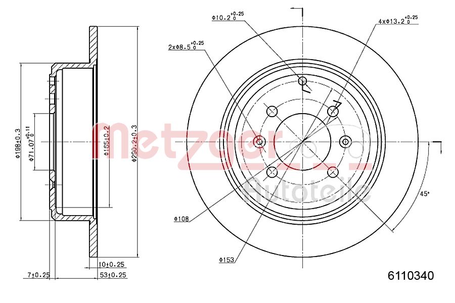 METZGER 6110340 Bremsscheibe