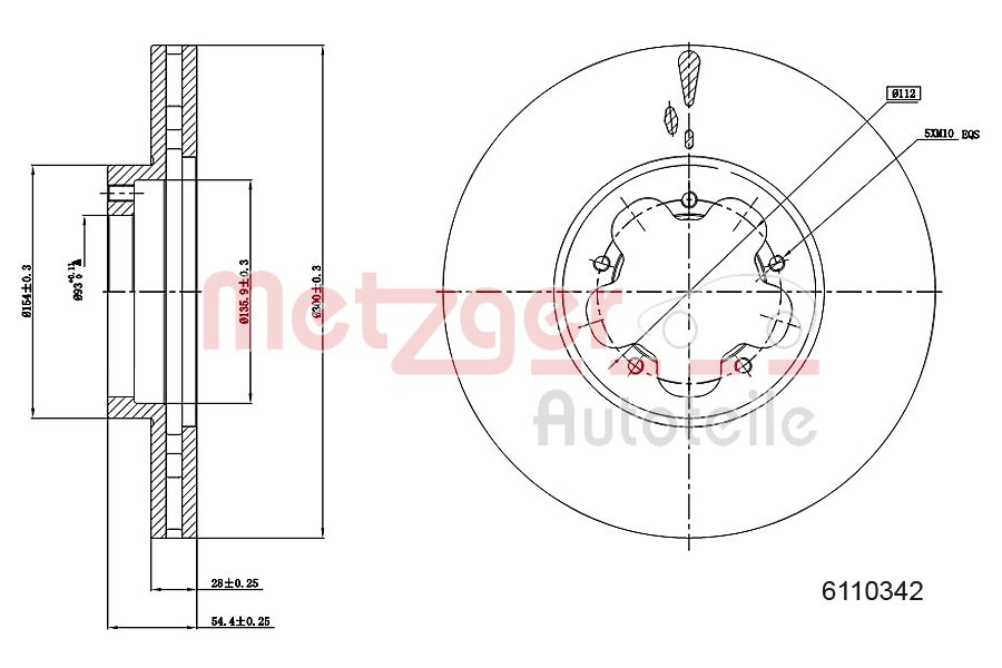 METZGER 6110342 Bremsscheibe