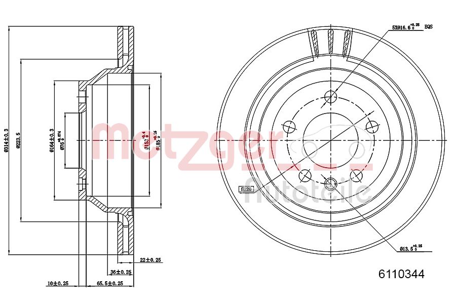 METZGER 6110344 Bremsscheibe