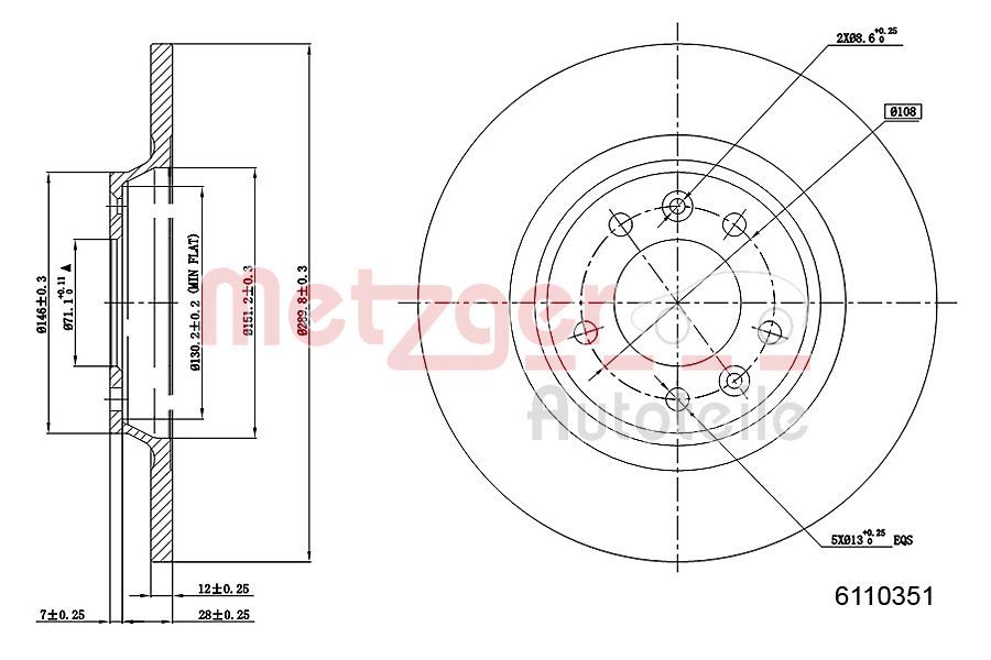 METZGER 6110351 GREENPARTS Bremsscheibe