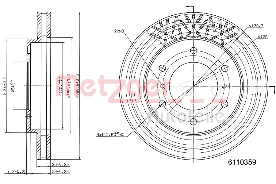 METZGER 6110359 Bremsscheibe