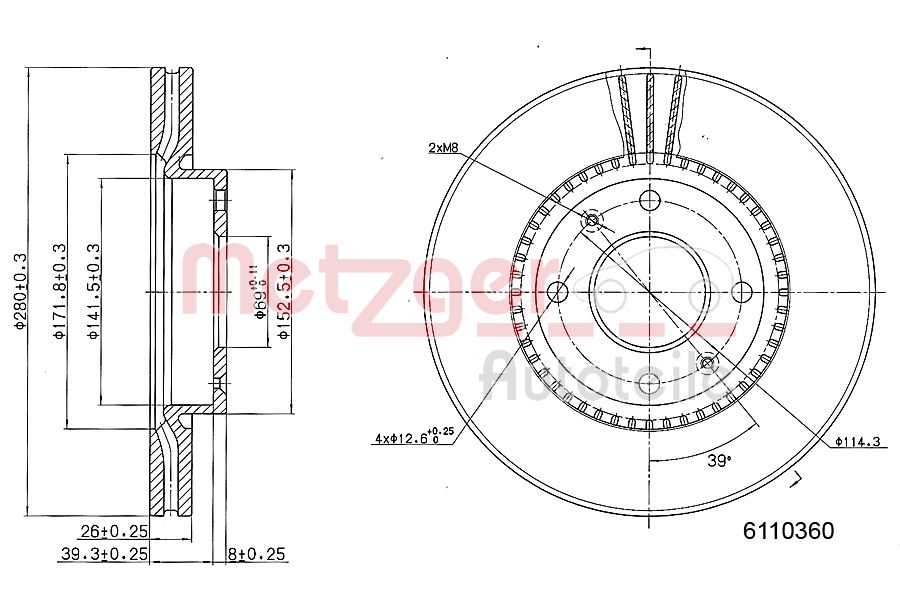 METZGER 6110360 Bremsscheibe