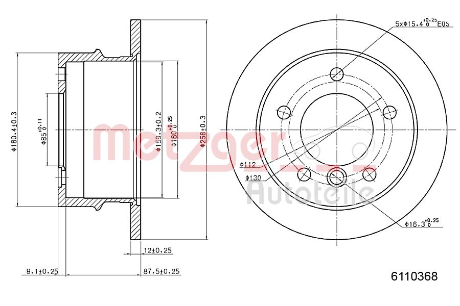 METZGER 6110368 Bremsscheibe