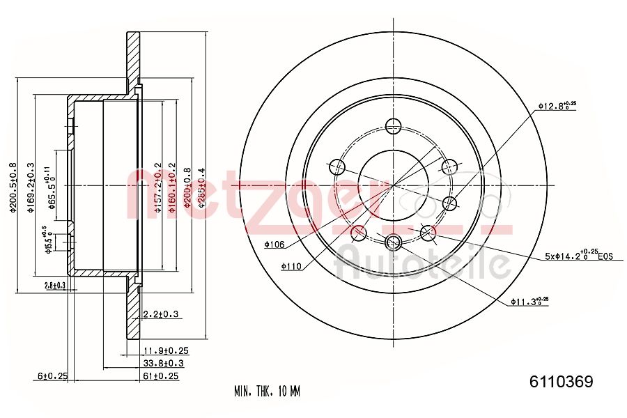 METZGER 6110369 Bremsscheibe