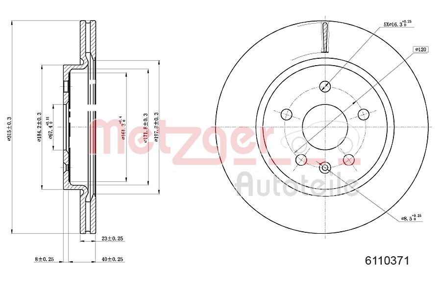 METZGER 6110371 Bremsscheibe