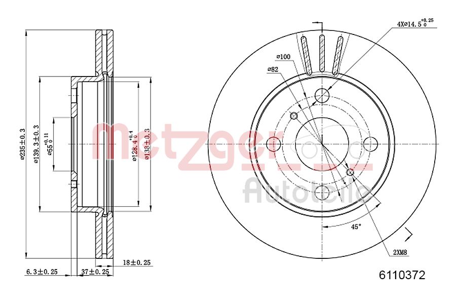 METZGER 6110372 Bremsscheibe
