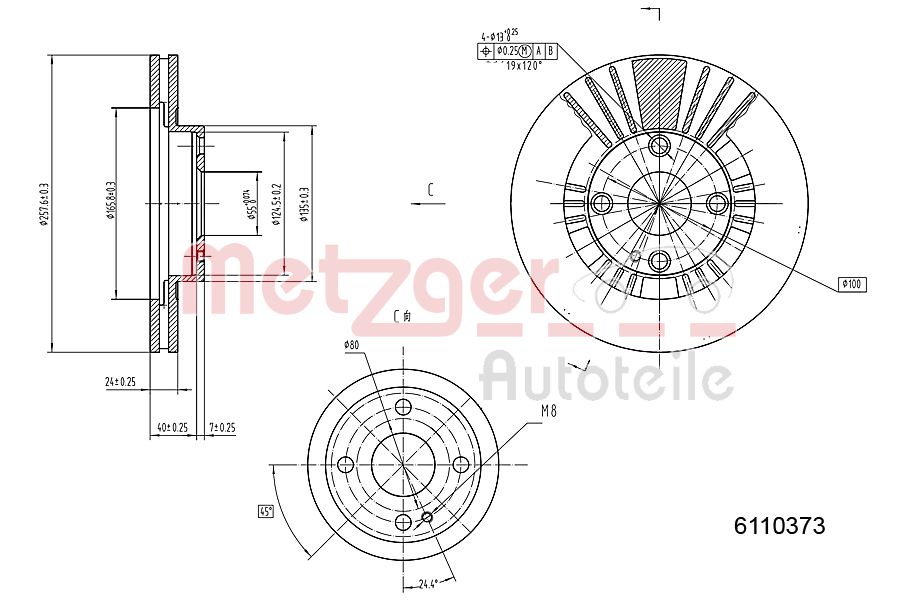 METZGER 6110373 Bremsscheibe