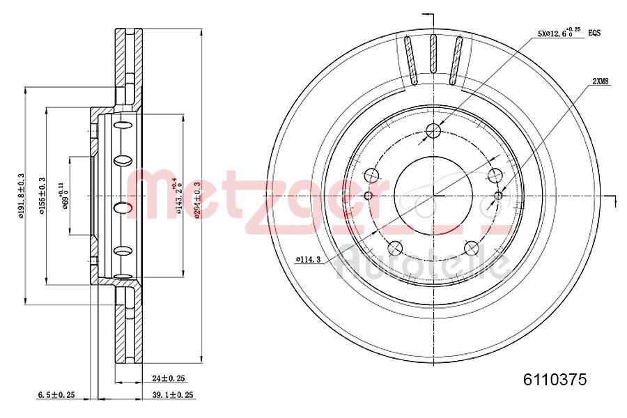 METZGER 6110375 GREENPARTS Bremsscheibe