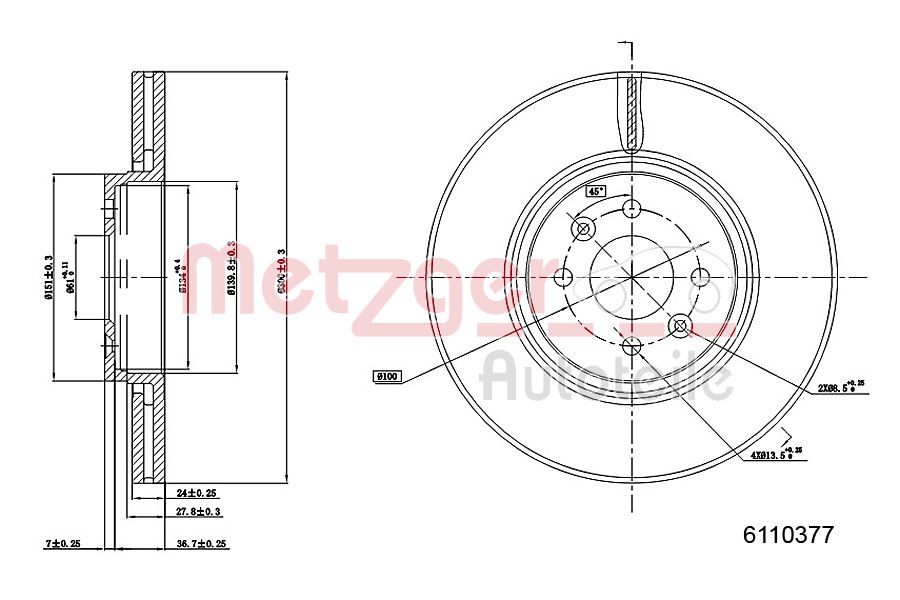 METZGER 6110377 Bremsscheibe