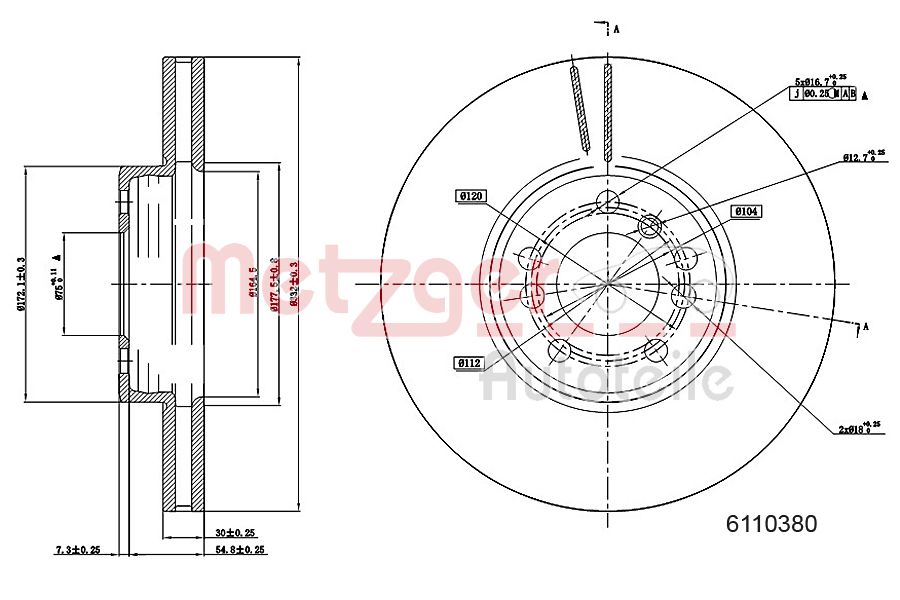 METZGER 6110380 Bremsscheibe
