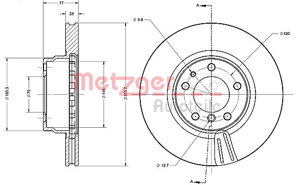 METZGER 6110383 Bremsscheibe