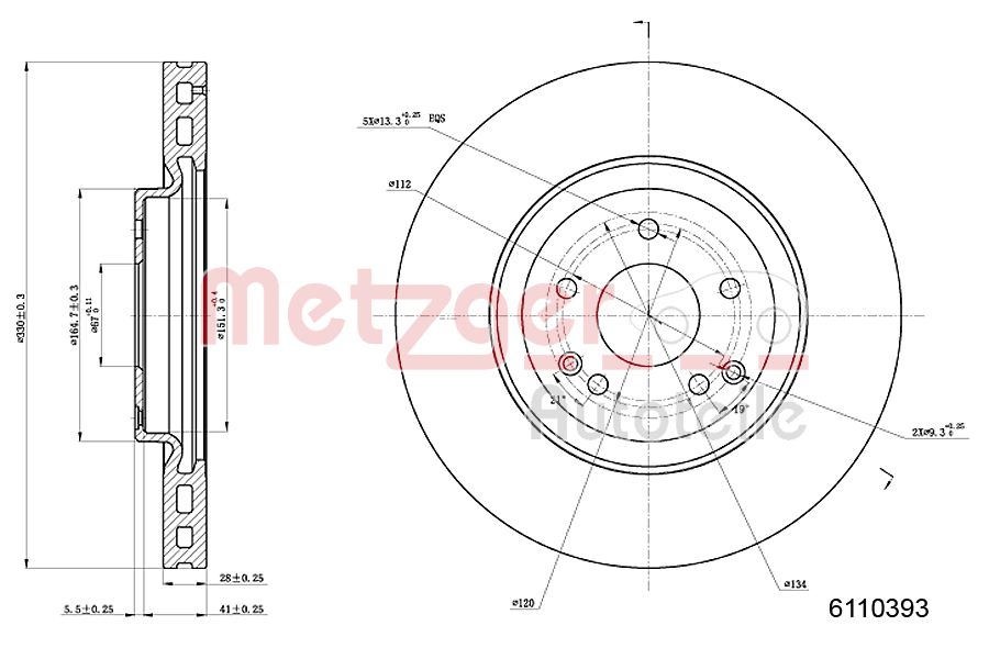 METZGER 6110393 Bremsscheibe