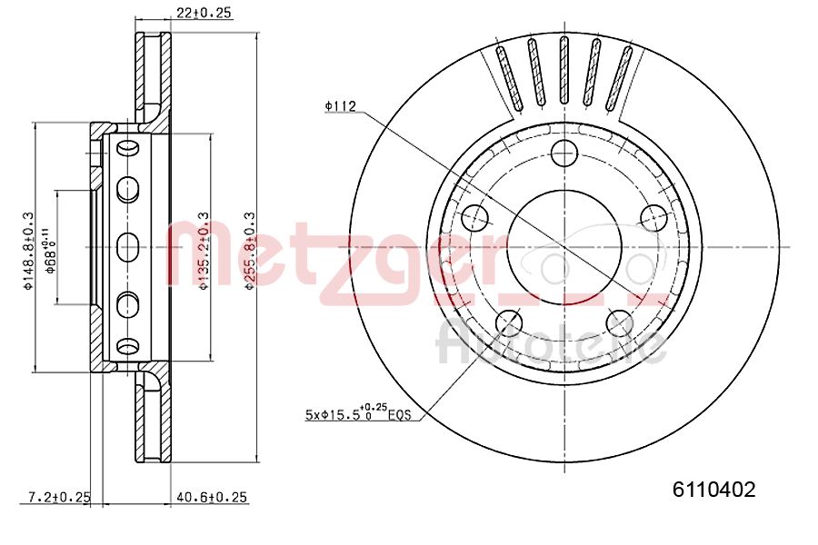 METZGER 6110402 Bremsscheibe