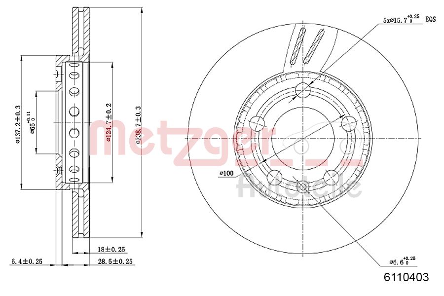 METZGER 6110403 Bremsscheibe