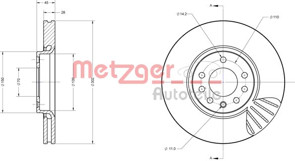 METZGER 6110404 Bremsscheibe