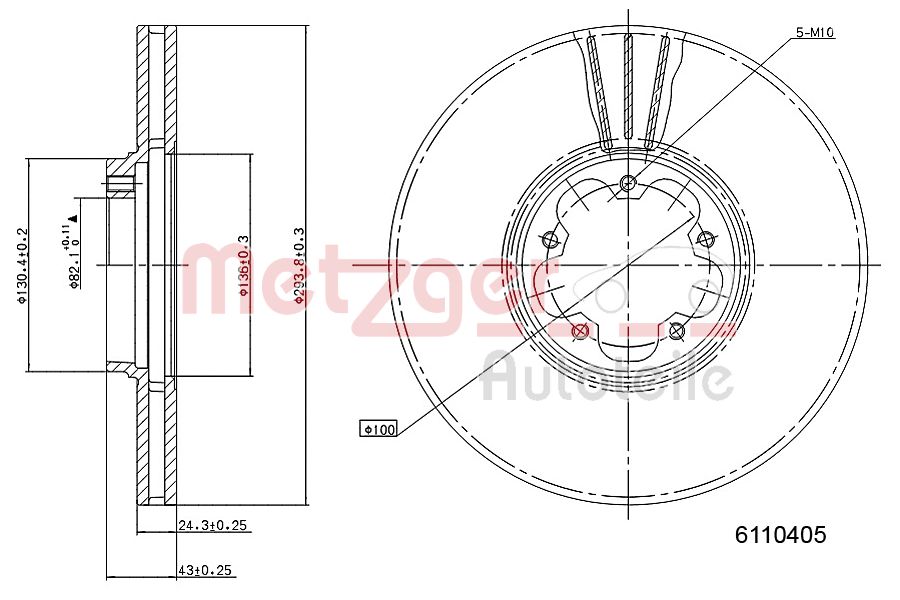 METZGER 6110405 Bremsscheibe