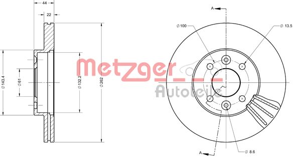 METZGER 6110406 Bremsscheibe