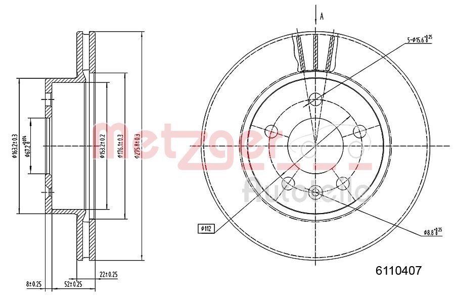 METZGER 6110407 Bremsscheibe