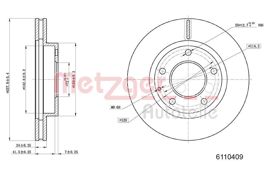 METZGER 6110409 Bremsscheibe
