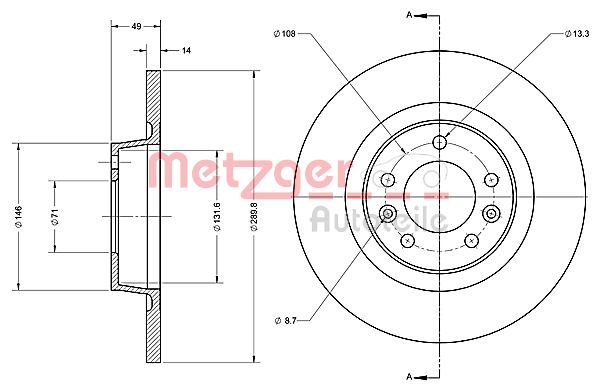METZGER 6110422 Bremsscheibe