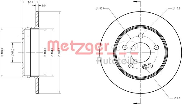 METZGER 6110423 Bremsscheibe