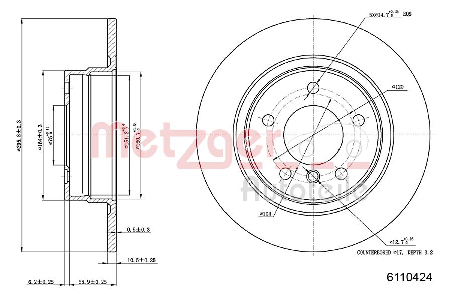 METZGER 6110424 Bremsscheibe