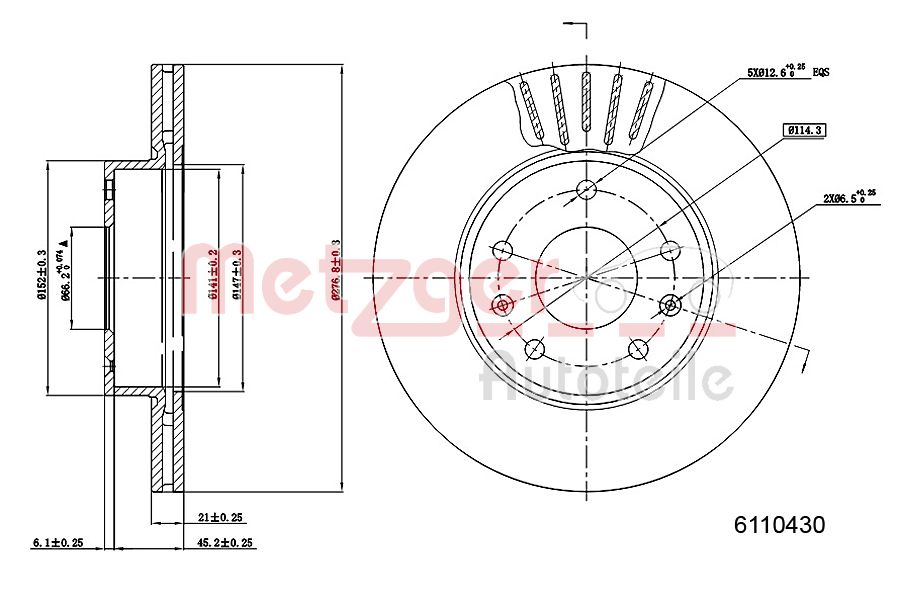 METZGER 6110430 Bremsscheibe