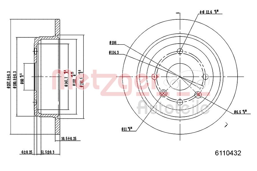 METZGER 6110432 Bremsscheibe