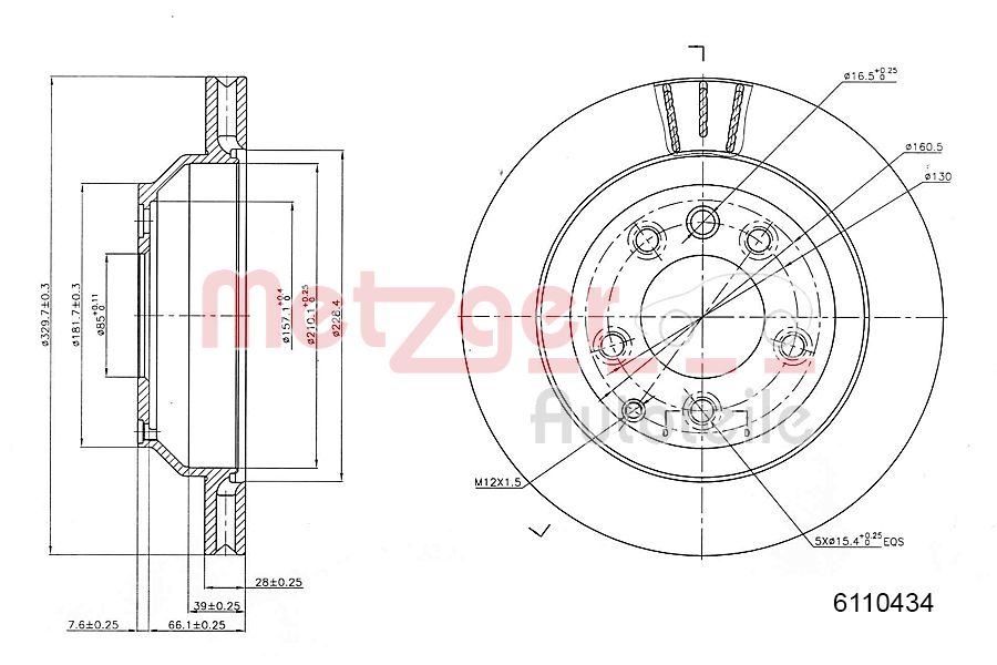 METZGER 6110434 GREENPARTS Bremsscheibe