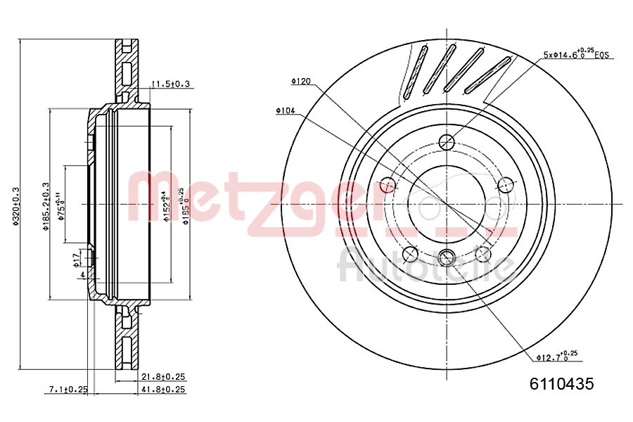 METZGER 6110435 Bremsscheibe