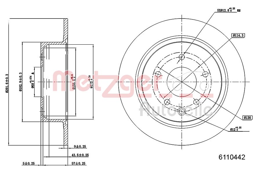 METZGER 6110442 GREENPARTS Bremsscheibe
