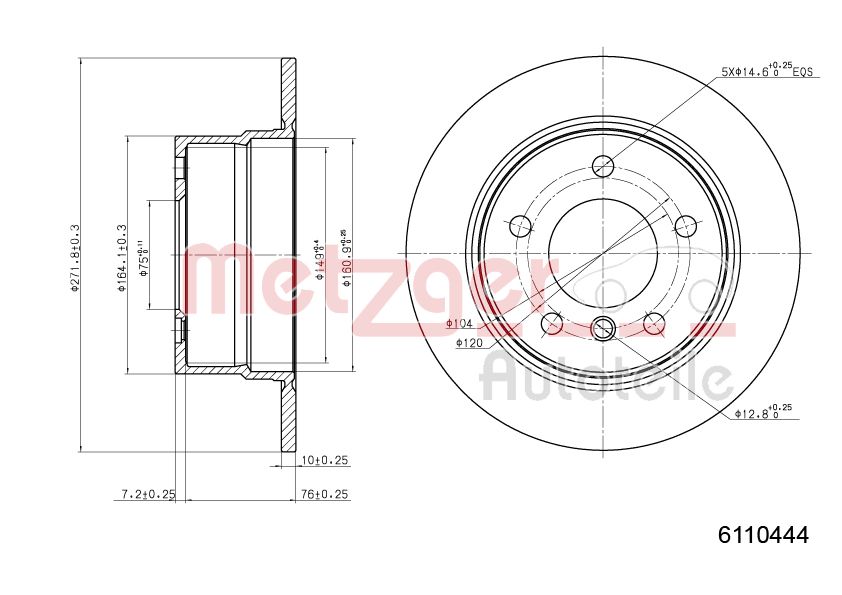 METZGER 6110444 Bremsscheibe