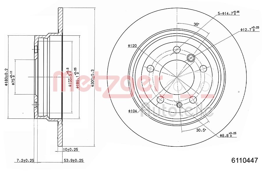 METZGER 6110447 Bremsscheibe