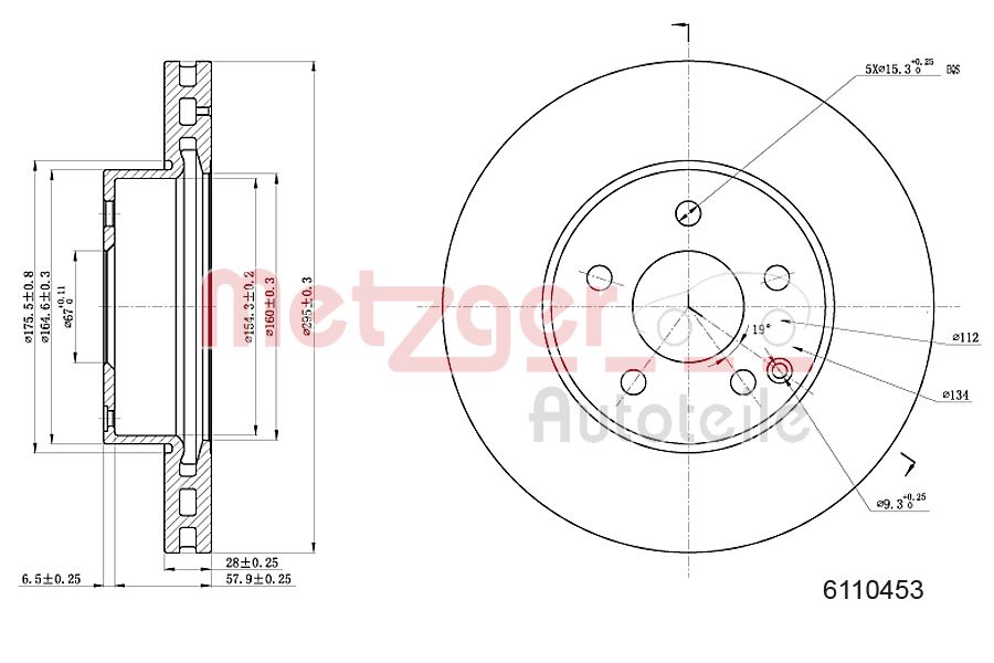 METZGER 6110453 Bremsscheibe