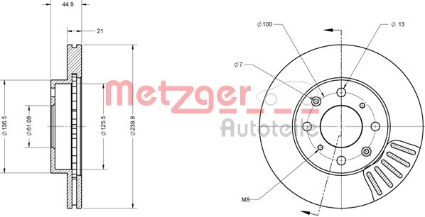 METZGER 6110454 Bremsscheibe