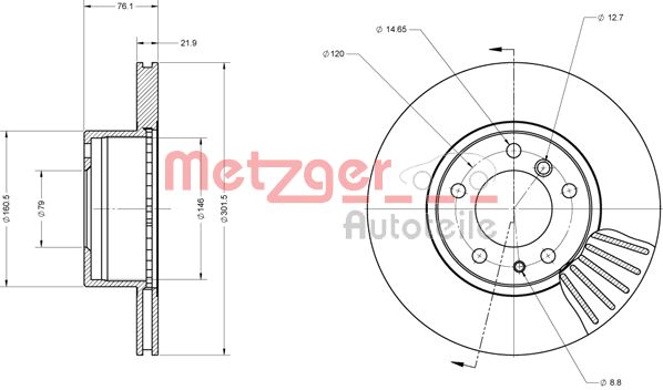 METZGER 6110461 Bremsscheibe