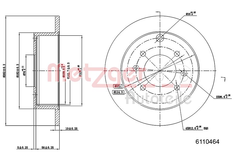 METZGER 6110464 Bremsscheibe
