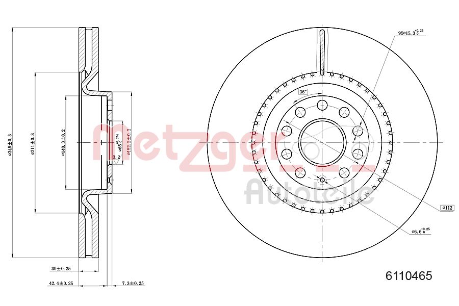 METZGER 6110465 Bremsscheibe