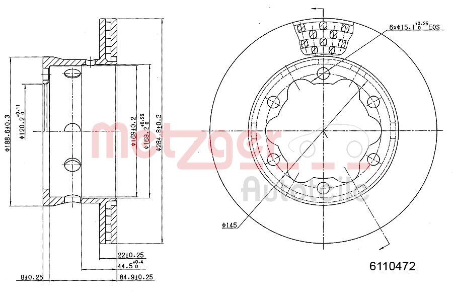 METZGER 6110472 Bremsscheibe