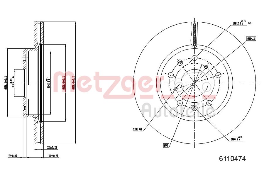METZGER 6110474 Bremsscheibe