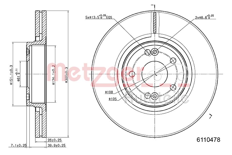 METZGER 6110478 Bremsscheibe