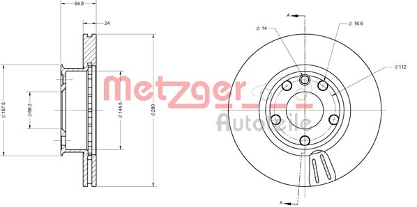 METZGER 6110484 Bremsscheibe