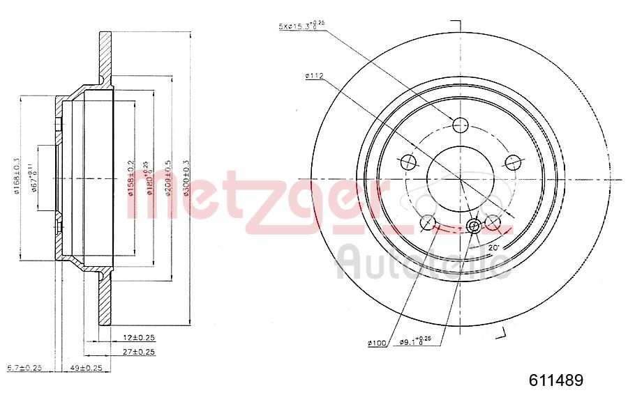 METZGER 6110489 GREENPARTS Bremsscheibe