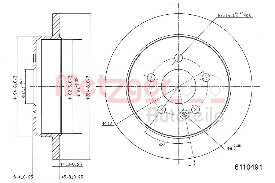 METZGER 6110491 Bremsscheibe